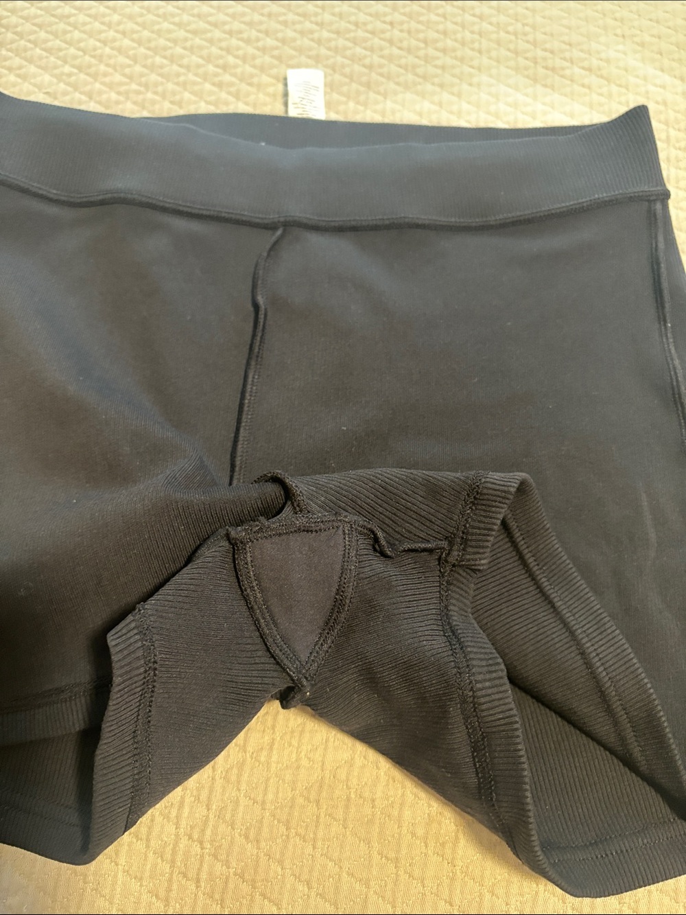 ALO Yoga Black Ribbed High-Waist Bike Shorts - Picture 5 of 8